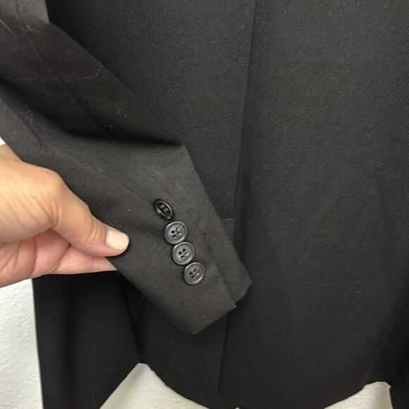 Anne Klein Suit Jacket Lined Black Sz 16 Three Button Two Front Flap Pockets EUC - Picture 4 of 8